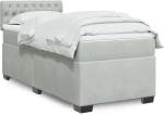 vidaXL Κρεβάτι Boxspring με Στρώμα Ανοιχτό Γκρι 100x200 εκ. Βελούδινο