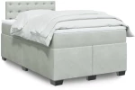 vidaXL Κρεβάτι Boxspring με Στρώμα Ανοιχτό Γκρι 120x200 εκ. Βελούδινο