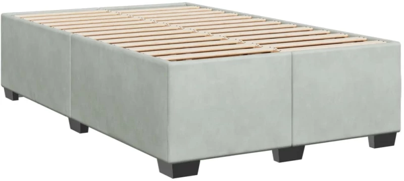 vidaXL Κρεβάτι Boxspring με Στρώμα Ανοιχτό Γκρι 120x200 εκ. Βελούδινο