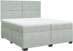 vidaXL Κρεβάτι Boxspring με Στρώμα Ανοιχτό Γκρι 200x200 εκ. Βελούδινο