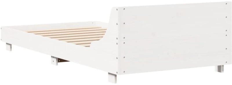 vidaXL Σκελετός Κρεβατιού Χωρίς Στρώμα Λευκό 100x200 εκ. Μασίφ Πεύκο