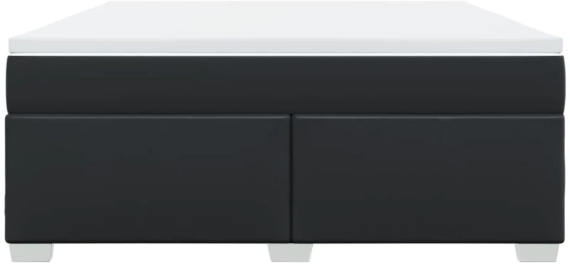 vidaXL Κρεβάτι Boxspring με Στρώμα Μαύρο 180x200εκ.από Συνθετικό Δέρμα