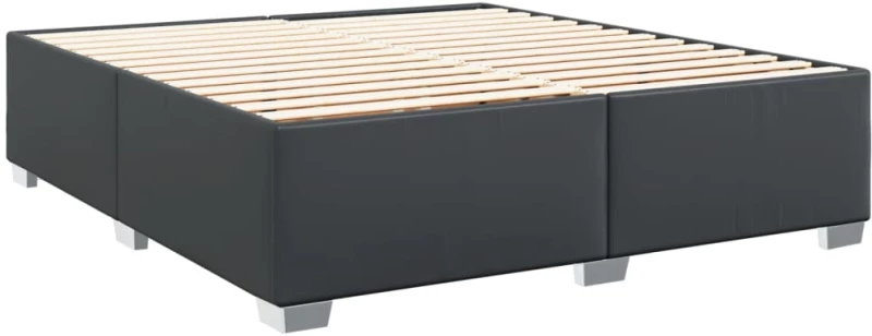 vidaXL Κρεβάτι Boxspring με Στρώμα Μαύρο 180x200εκ.από Συνθετικό Δέρμα
