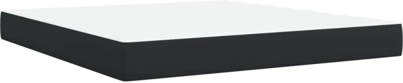 vidaXL Κρεβάτι Boxspring με Στρώμα Μαύρο 180x200εκ.από Συνθετικό Δέρμα