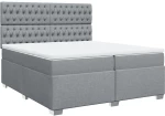 vidaXL Κρεβάτι Boxspring με Στρώμα Ανοιχτό Γκρι 200x200 εκ. Υφασμάτινο
