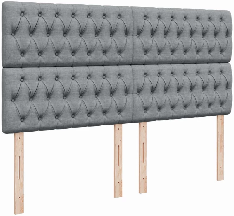 vidaXL Κρεβάτι Boxspring με Στρώμα Ανοιχτό Γκρι 200x200 εκ. Υφασμάτινο