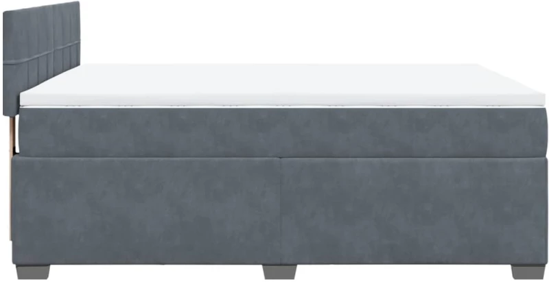 vidaXL Κρεβάτι Boxspring με Στρώμα Σκούρο Γκρι 140x200 εκ. Βελούδινο