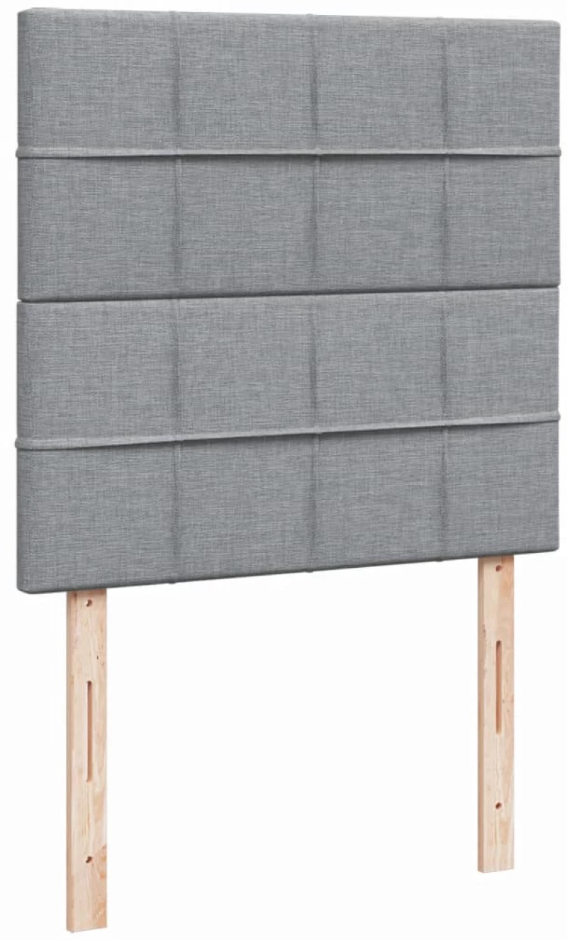 vidaXL Κρεβάτι Boxspring με Στρώμα Ανοιχτό Γκρι 90x190 εκ. Υφασμάτινο