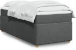 vidaXL Κρεβάτι Boxspring με Στρώμα Σκούρο Γκρι 90x200 εκ. Υφασμάτινο