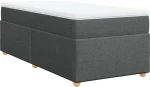 vidaXL Κρεβάτι Boxspring με Στρώμα Σκούρο Γκρι 90x200 εκ. Υφασμάτινο