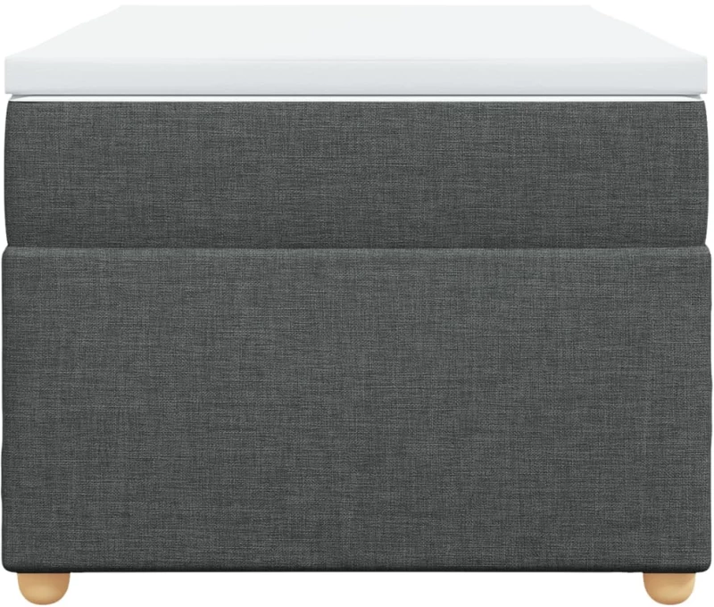 vidaXL Κρεβάτι Boxspring με Στρώμα Σκούρο Γκρι 90x200 εκ. Υφασμάτινο