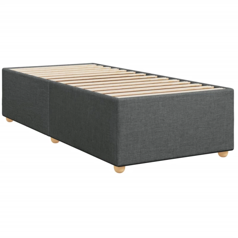 vidaXL Κρεβάτι Boxspring με Στρώμα Σκούρο Γκρι 90x200 εκ. Υφασμάτινο