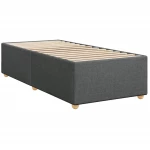 vidaXL Κρεβάτι Boxspring με Στρώμα Σκούρο Γκρι 90x200 εκ. Υφασμάτινο
