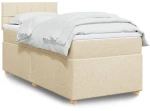 vidaXL Κρεβάτι Boxspring με Στρώμα Κρεμ 80 x 200 εκ. Υφασμάτινο