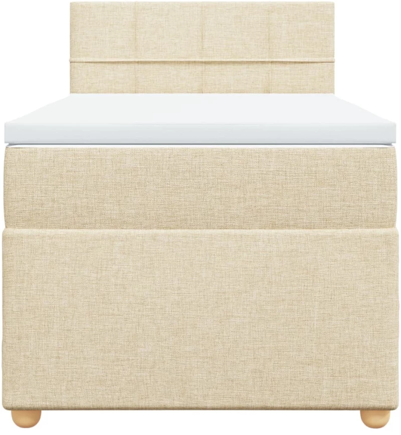 vidaXL Κρεβάτι Boxspring με Στρώμα Κρεμ 80 x 200 εκ. Υφασμάτινο