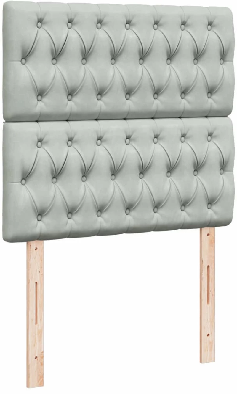 vidaXL Κρεβάτι Boxspring με Στρώμα Ανοιχτό Γκρι 80x200 εκ. Βελούδινο
