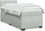 vidaXL Κρεβάτι Boxspring με Στρώμα Ανοιχτό Γκρι 100x200 εκ. Βελούδινο