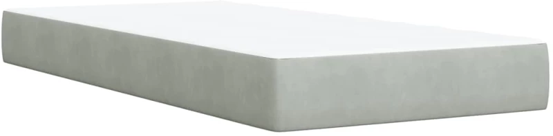 vidaXL Κρεβάτι Boxspring με Στρώμα Ανοιχτό Γκρι 100x200 εκ. Βελούδινο