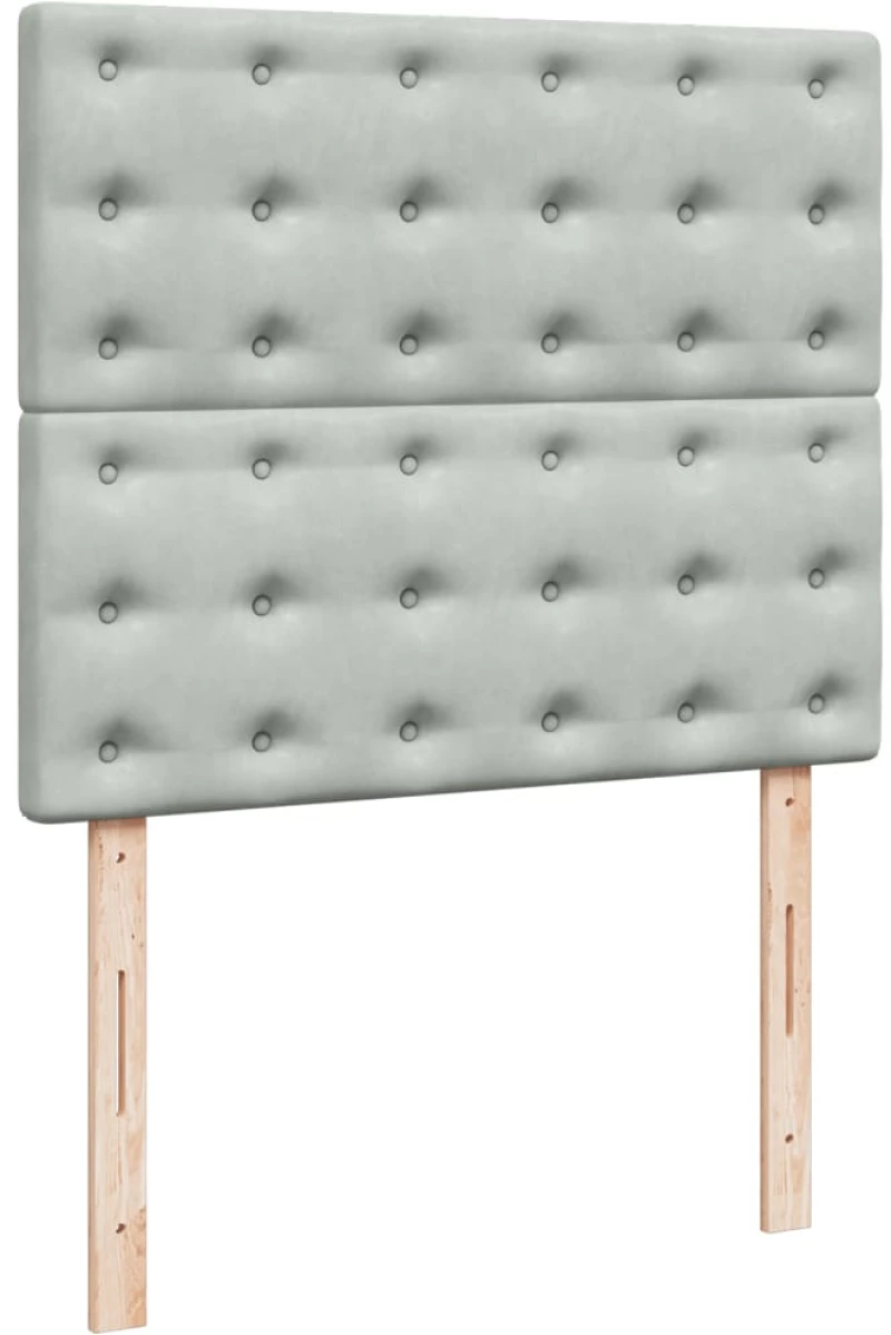 vidaXL Κρεβάτι Boxspring με Στρώμα Ανοιχτό Γκρι 120x190 εκ. Βελούδινο