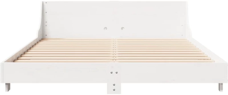 vidaXL Σκελετός Κρεβ. Χωρίς Στρώμα Λευκό 140x190 εκ Μασίφ Πεύκο