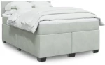 vidaXL Κρεβάτι Boxspring με Στρώμα Ανοιχτό Γκρι 140x200 εκ. Βελούδινο