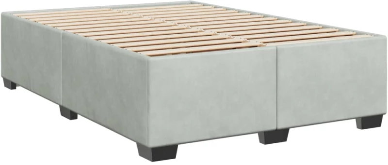 vidaXL Κρεβάτι Boxspring με Στρώμα Ανοιχτό Γκρι 140x200 εκ. Βελούδινο