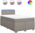 vidaXL Κρεβάτι Boxspring με Στρώμα Taupe 120x200 εκ. Υφασμάτινο