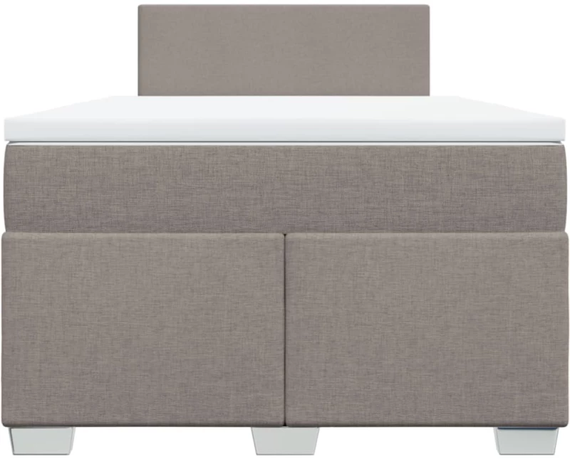vidaXL Κρεβάτι Boxspring με Στρώμα Taupe 120x200 εκ. Υφασμάτινο