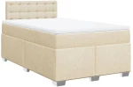 vidaXL Κρεβάτι Boxspring με Στρώμα Κρεμ 120x190 εκ. Υφασμάτινο