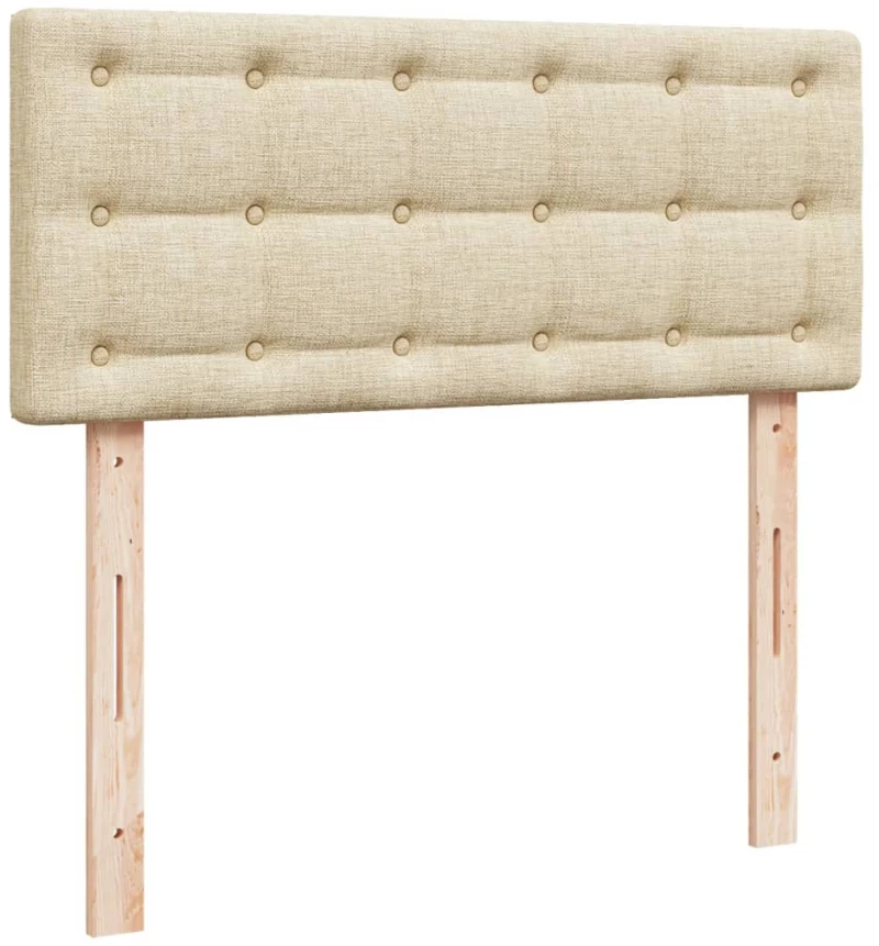 vidaXL Κρεβάτι Boxspring με Στρώμα Κρεμ 120x190 εκ. Υφασμάτινο