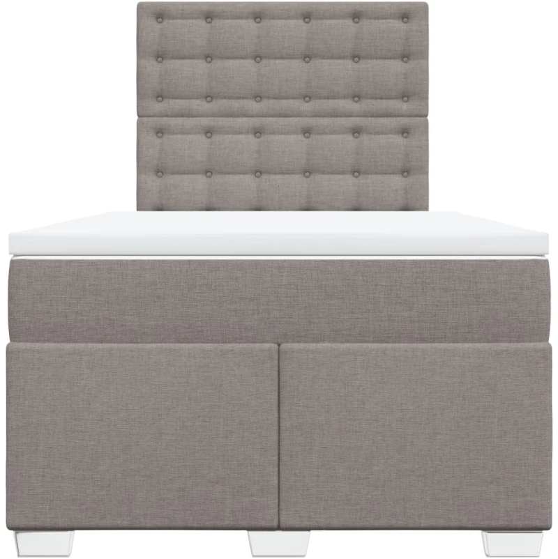 vidaXL Κρεβάτι Boxspring με Στρώμα Taupe 120x200 εκ. Υφασμάτινο