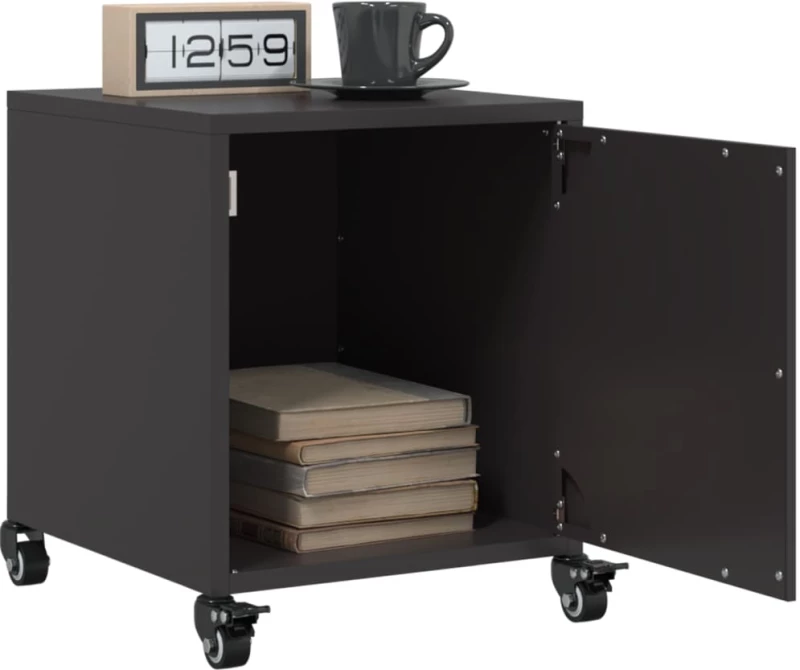 vidaXL Κομοδίνα 2 τεμ. Μαύρο 36x39x43,5 εκ. από Χάλυβα