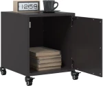 vidaXL Κομοδίνα 2 τεμ. Μαύρο 36x39x43,5 εκ. από Χάλυβα