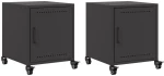 vidaXL Κομοδίνα 2 τεμ. Μαύρο 36x39x43,5 εκ. από Χάλυβα
