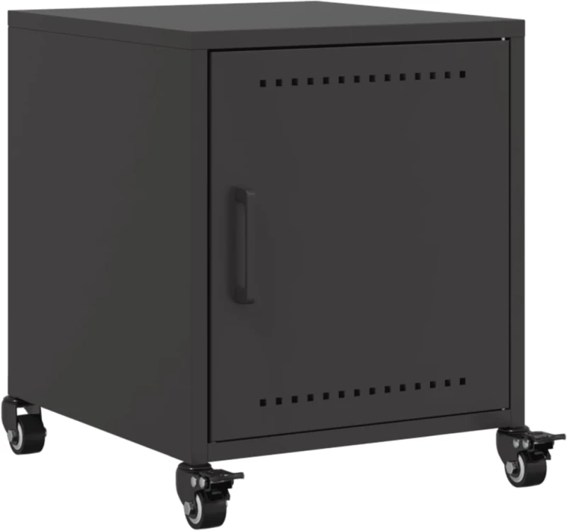 vidaXL Κομοδίνα 2 τεμ. Μαύρο 36x39x43,5 εκ. από Χάλυβα