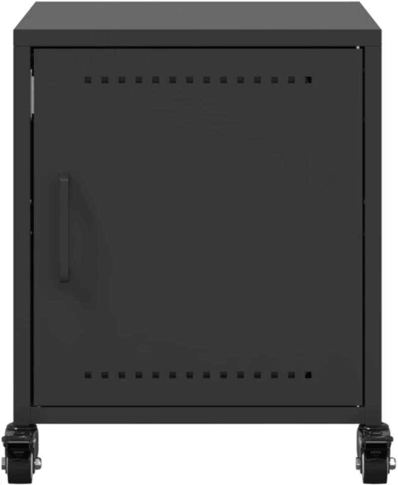 vidaXL Κομοδίνα 2 τεμ. Μαύρο 36x39x43,5 εκ. από Χάλυβα
