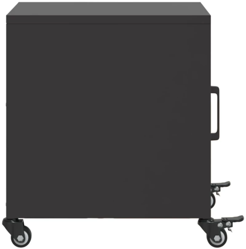 vidaXL Κομοδίνα 2 τεμ. Μαύρο 36x39x43,5 εκ. από Χάλυβα