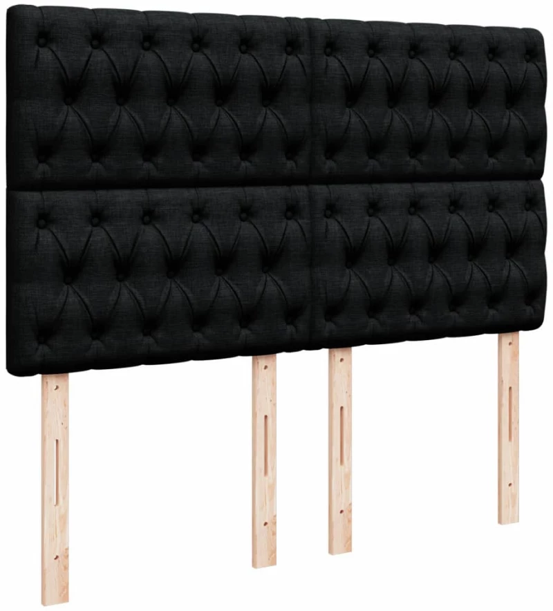 vidaXL Κρεβάτι Boxspring με Στρώμα Μαύρο 140x200 εκ. Υφασμάτινο