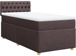 vidaXL Κρεβάτι Boxspring με Στρώμα Σκούρο Καφέ 90x190 εκ. Υφασμάτινο