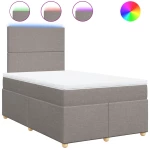 vidaXL Κρεβάτι Boxspring με Στρώμα Taupe 120x200 εκ. Υφασμάτινο