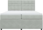 vidaXL Κρεβάτι Boxspring με Στρώμα Ανοιχτό Γκρι 200x200 εκ. Βελούδινο