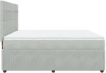 vidaXL Κρεβάτι Boxspring με Στρώμα Ανοιχτό Γκρι 200x200 εκ. Βελούδινο
