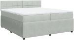 vidaXL Κρεβάτι Boxspring με Στρώμα Ανοιχτό Γκρι 200x200 εκ. Βελούδινο