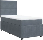 vidaXL Κρεβάτι Boxspring με Στρώμα Σκούρο Γκρι 90x200 εκ. Βελούδινο