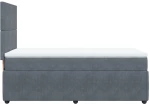 vidaXL Κρεβάτι Boxspring με Στρώμα Σκούρο Γκρι 90x200 εκ. Βελούδινο