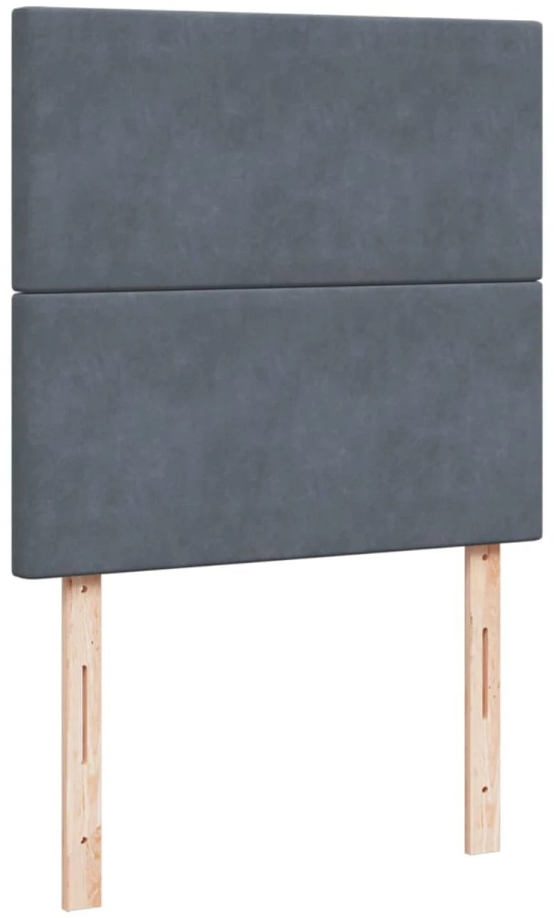 vidaXL Κρεβάτι Boxspring με Στρώμα Σκούρο Γκρι 90x200 εκ. Βελούδινο