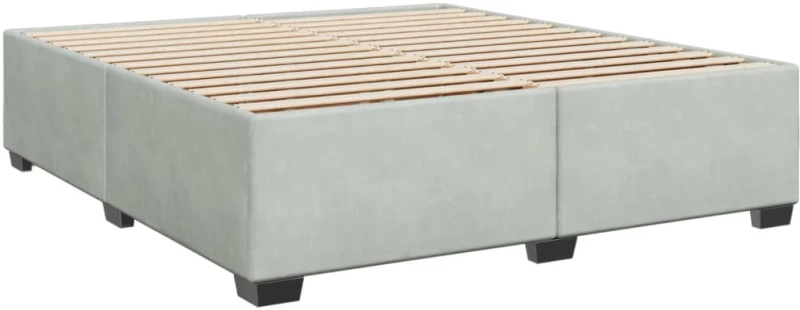 vidaXL Κρεβάτι Boxspring με Στρώμα Ανοιχτό Γκρι 180x200 εκ. Βελούδινο