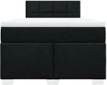 vidaXL Κρεβάτι Boxspring με Στρώμα Μαύρο 120x200 εκ. Υφασμάτινο