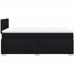 vidaXL Κρεβάτι Boxspring με Στρώμα Μαύρο 120x200 εκ. Υφασμάτινο