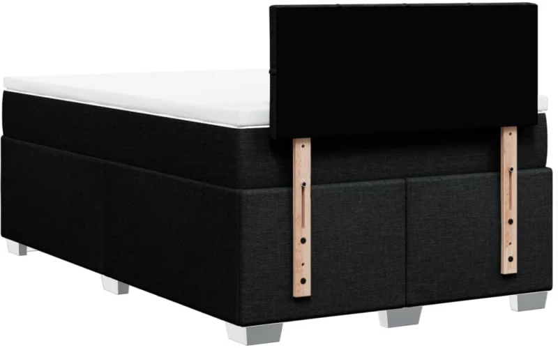 vidaXL Κρεβάτι Boxspring με Στρώμα Μαύρο 120x200 εκ. Υφασμάτινο